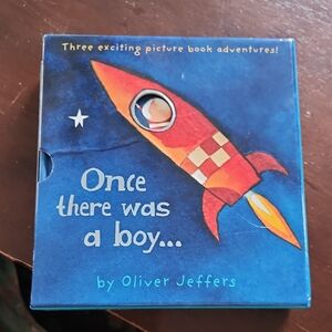 Once There Was a Boy Book Set with Rocket Design